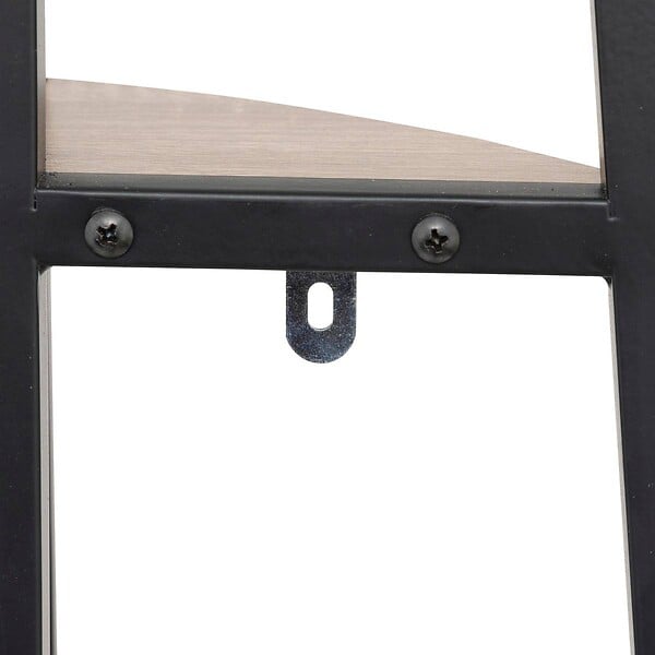 5 FIVE SIMPLY SMART - Meuble Étagère d'angle 5 niveaux Effet bois naturel et Métal noir H 180 cm - large
