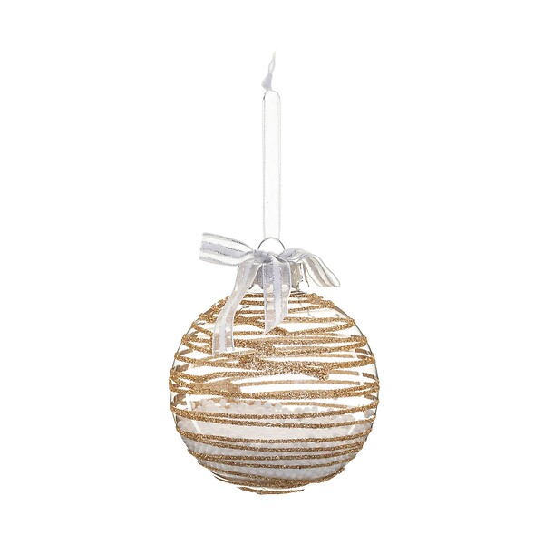 FEERIC LIGHTS & CHRISTMAS - Boule avec billes à l'intérieur D.8cm or - large