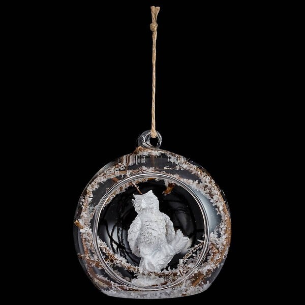 FEERIC LIGHTS & CHRISTMAS - Boule ouverte avec écureuil 8cm verre - large