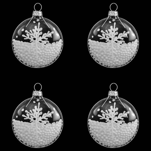 FEERIC LIGHTS & CHRISTMAS - Boule noël verre neige D6-8 - large