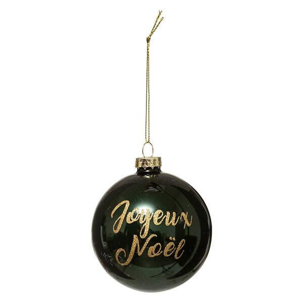 FEERIC LIGHTS & CHRISTMAS - Boule de Noël Verre 80 mm Jaune Paillette 3 Assortiments - large