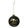 FEERIC LIGHTS & CHRISTMAS - Boule de Noël Verre 80 mm Jaune Paillette 3 Assortiments - vignette