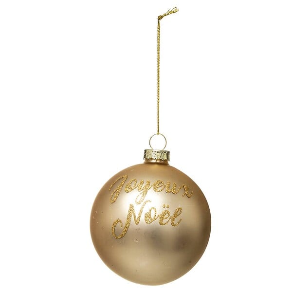 FEERIC LIGHTS & CHRISTMAS - Boule de Noël Verre 80 mm Jaune Paillette 3 Assortiments - large