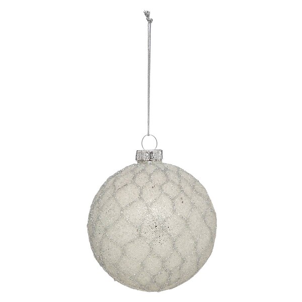 FEERIC LIGHTS & CHRISTMAS - Boule de Noel Verre 70 mm Alvéole Blanc - large