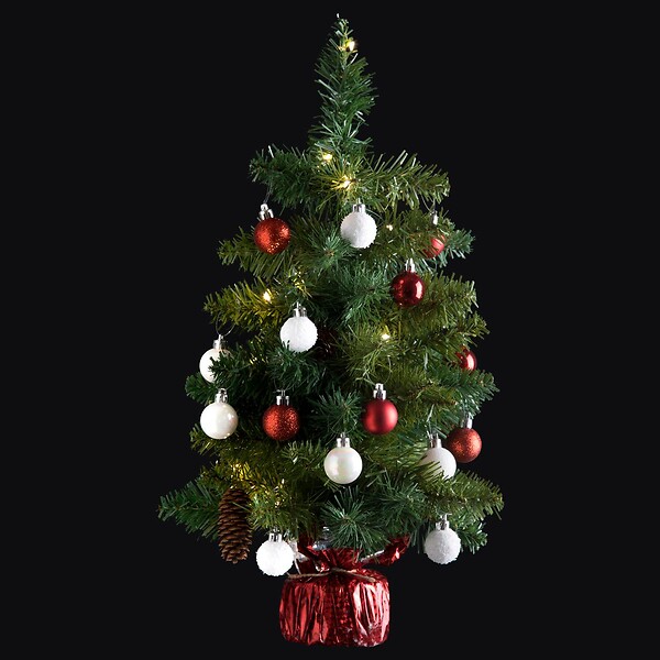 FEERIC LIGHTS & CHRISTMAS - Arbre de Noël lumineux Sapin artificiel avec décoration et guirlande lumineuse H 50 cm - large