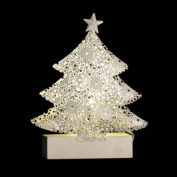FEERIC LIGHTS & CHRISTMAS - Sujet de Noël lumineux Sapin en métal LED blanc chaud H 14.5 cm - large