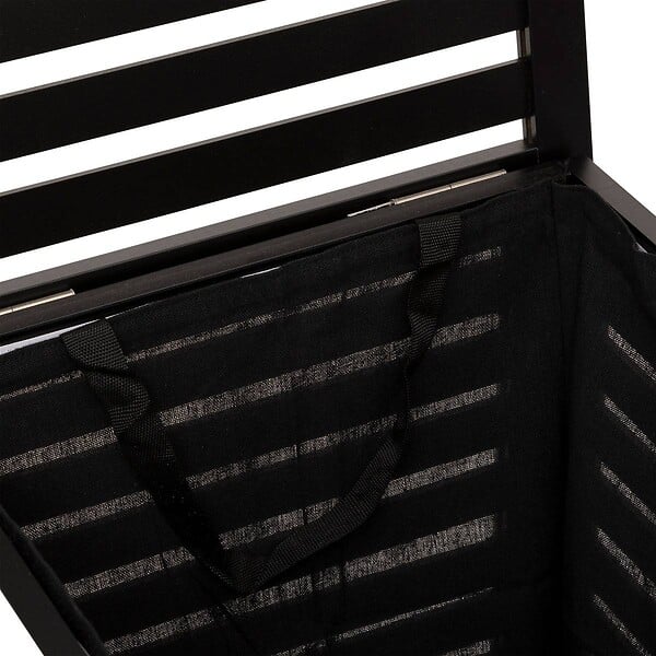 5 FIVE SIMPLY SMART - Coffre à linge 65L en bois Noir L 40 x P 40 x H 58 cm - large