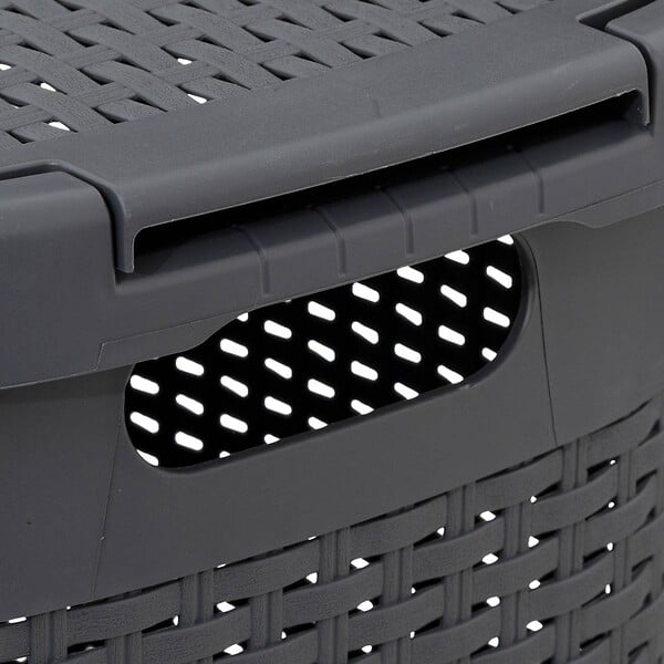 5 FIVE SIMPLY SMART - Panier à linge 60L en Polypropylène Gris foncé - large