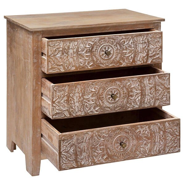ATMOSPHERA - Commode "Shirel" manguier 3 tiroirs - large