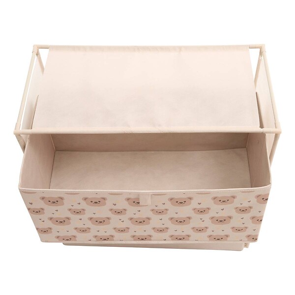 ATMOSPHERA - Commode Enfant Tissa 2 Tirroirs Beige Imprimé Ourson 60x30x60 cm - large