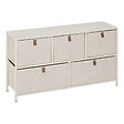 5 FIVE SIMPLY SMART - Commode basse Tissa beige 5 tiroirs - vignette