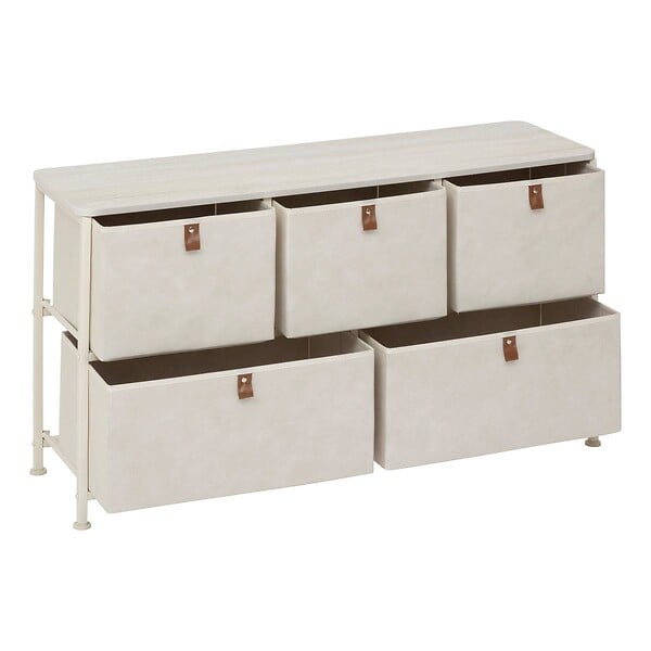 5 FIVE SIMPLY SMART - Commode basse Tissa beige 5 tiroirs - large