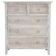 ATMOSPHERA - Chiffonnier "Charme" bois blanchi 5 tiroirs - vignette