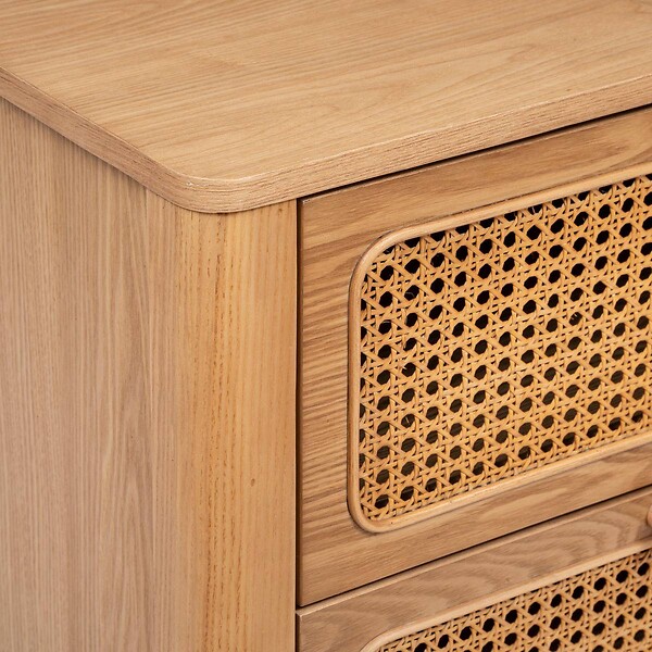 ATMOSPHERA - Chiffonier "Tiria" en placage frêne 4 tiroirs 55x38cm - large
