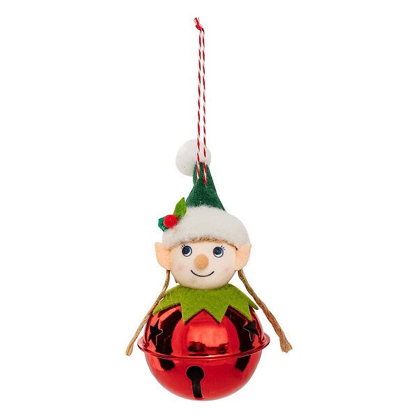 FEERIC LIGHTS & CHRISTMAS - Sujet lutin grelot métal H.12cm assorti - large