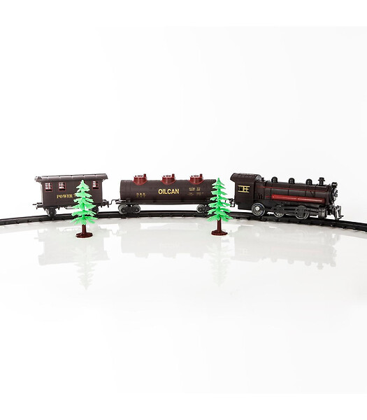 FEERIC LIGHTS & CHRISTMAS - Accessoires pour Village de Noël Coffret 17 pièces Train avec locomotive, wagons , rails et sapins - large