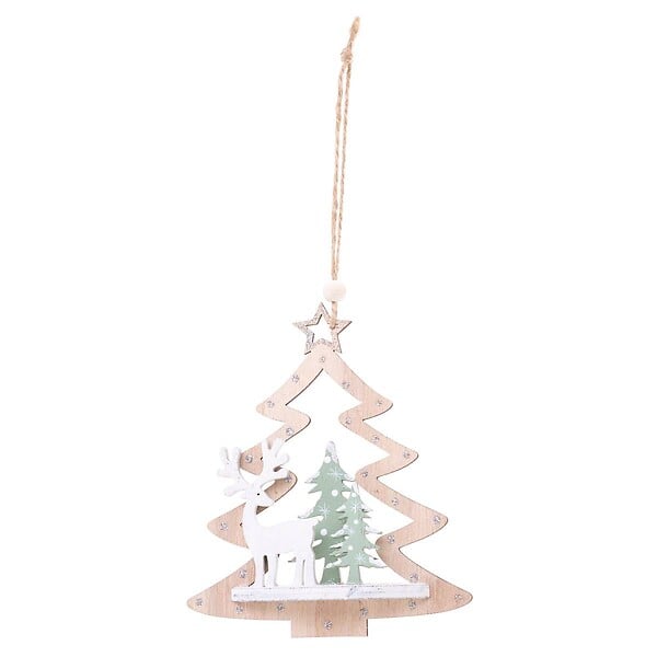 FEERIC LIGHTS & CHRISTMAS - Sujet sapin paysage 3D bois - large