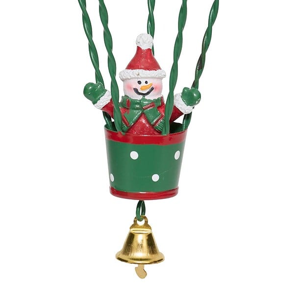 FEERIC LIGHTS & CHRISTMAS - Sujet bonhomme de neige montgolfière métal H.14cm assorti - large