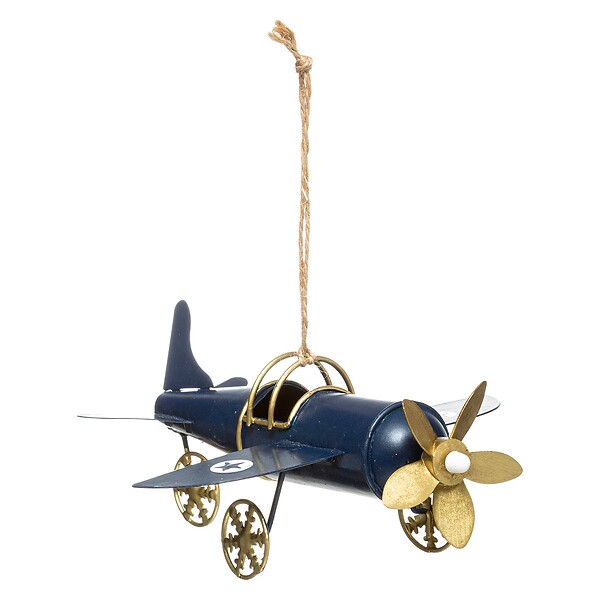 FEERIC LIGHTS & CHRISTMAS - Sujet avion ancien 15cm assorti rouge - large