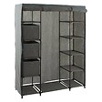 5 FIVE SIMPLY SMART - Armoire penderie 3 boîtes tissu gris anthracite - vignette
