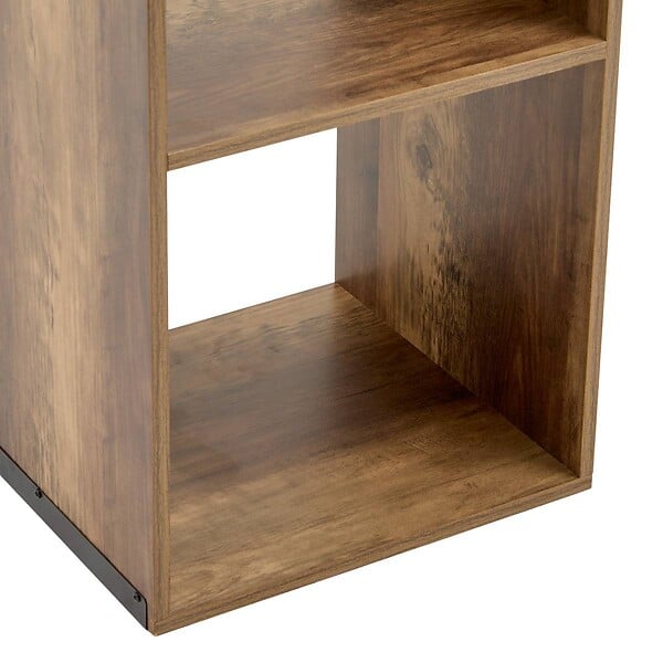 5 FIVE SIMPLY SMART - Meuble Étagère 3 cases de rangement effet bois foncé style Industriel H 100.5 cm - large