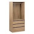 5 FIVE SIMPLY SMART - Dressing "Dolo" 3 tiroirs avec penderie effet bois - vignette