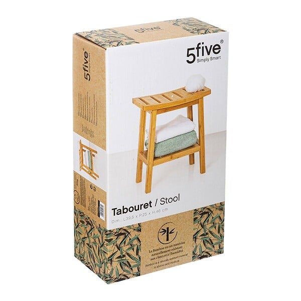 5 FIVE SIMPLY SMART - Tabouret rangement bambou - large