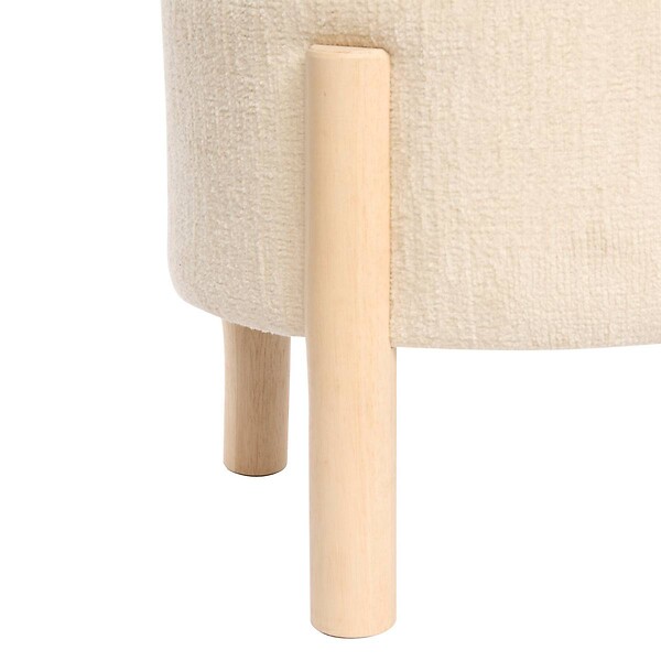 ATMOSPHERA - Tabouret Coffre Elki Blanc 45,5x37x45,5cm - large