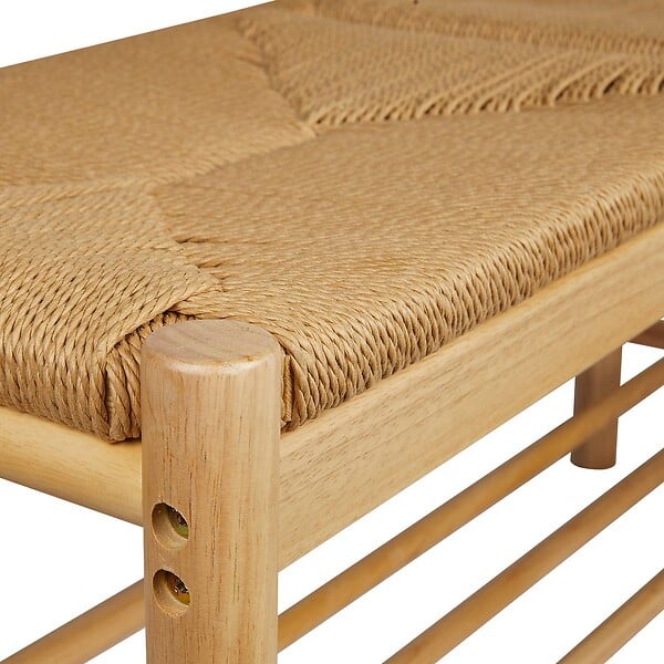 ATMOSPHERA - Banc "Maesi" hévéa beige 95x35cm - large
