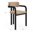 ID MARKET - Lot de 2 chaises de salle à manger, fauteuils de table ESMA en métal noir et velours taupe avec accoudoirs - vignette