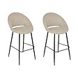 ATMOSPHERA - Lot de 2 Tabouret de bar Amago beige 54x52cm - vignette