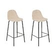 ATMOSPHERA - Lot de 2 Tabouret de bar Vladi blanc 43,5x41,5cm - vignette
