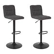 ATMOSPHERA - Lot de 2 tabourets de bar "Delek" gris 104x52x45cm - vignette