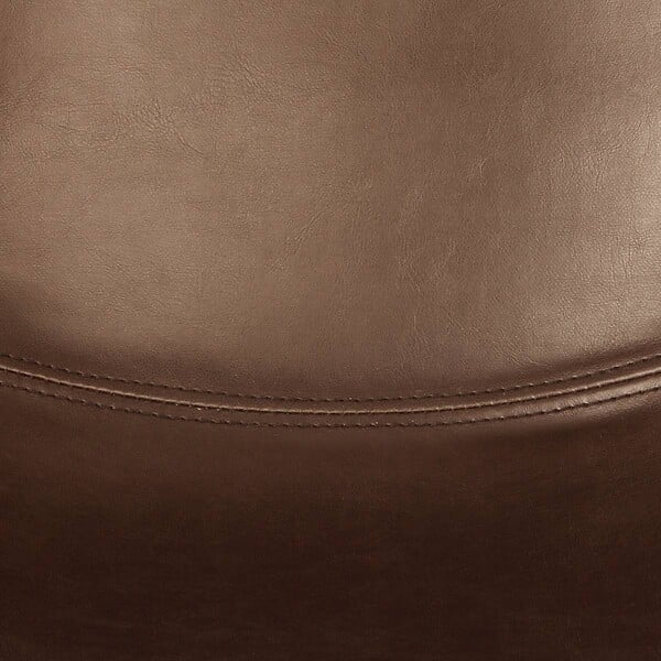 ATMOSPHERA - Lot de 2 chaises de bar "Lois" effet cuir marron cognac - large