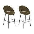 ATMOSPHERA - Lot de 2 Tabouret de bar Amago vert cèdre 54x52cm - vignette