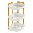 5 FIVE SIMPLY SMART - Étagère d'angle "Naturéo" 3 niveaux en bambou blanc 29x22cm - vignette