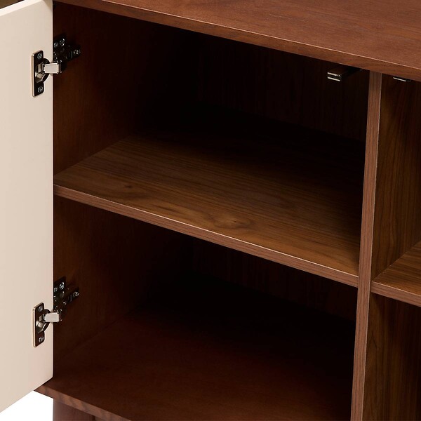 ATMOSPHERA - Buffet 3 portes 6 étagères Jilani marron 150x40cm - large
