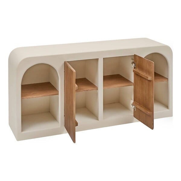ATMOSPHERA - Buffet 2 portes 8 niveaux Sienna beige H85 - large