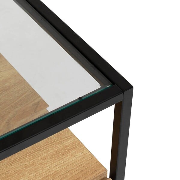 ATMOSPHERA - Buffet 2 portes "Aldea" métal et bois beige 140x80cm - large