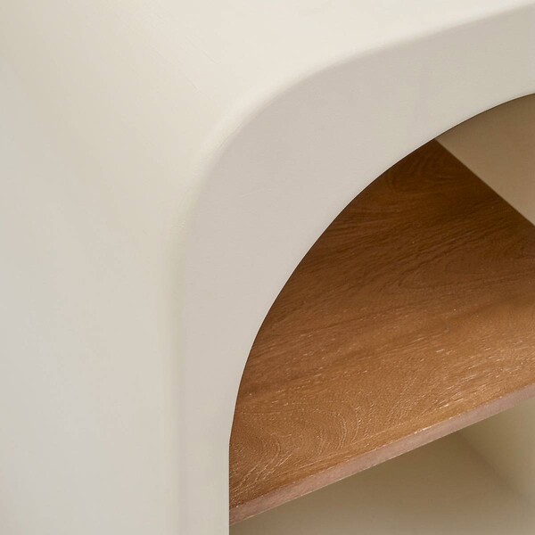 ATMOSPHERA - Buffet 1 porte 4 niveaux Sienna beige H85cm - large