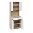 5 FIVE SIMPLY SMART - Buffet de cuisine 4 portes Eat up blanc et bois - vignette