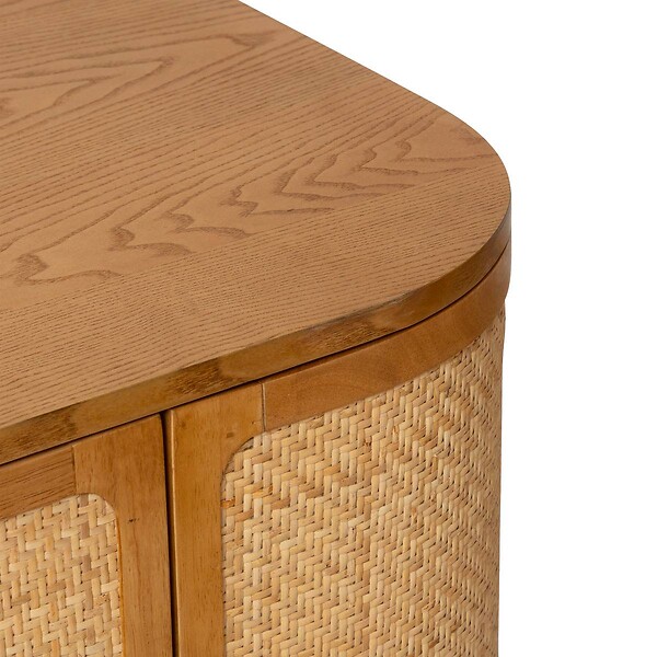 ATMOSPHERA - Buffet 4 portes Kisco hévéa Rotin 150x75cm - large