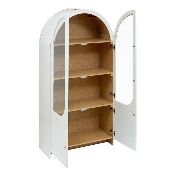 ATMOSPHERA - Vaisselier 4 portes 4 niveaux ivoire H180cm - large
