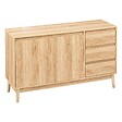5 FIVE SIMPLY SMART - Buffet placard 3 tiroirs effet chêne naturel "Abana" - vignette