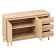 5 FIVE SIMPLY SMART - Buffet placard 3 tiroirs effet chêne naturel "Abana" - vignette