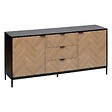 5 FIVE SIMPLY SMART - Buffet "Chevrons" 2 portes 3 tiroirs effet pin naturel 160x75cm - vignette