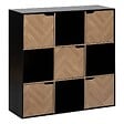 5 FIVE SIMPLY SMART - Étagère "Mix'n'door" 9 cases effet bois et noir 100,5x32cm - vignette