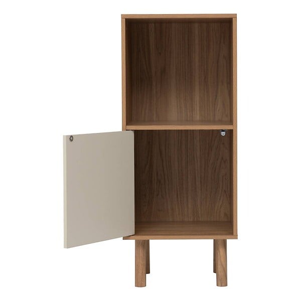 5 FIVE SIMPLY SMART - Etagère 2 cases 1 porte Mix'N'Match bois et motif rayé - large