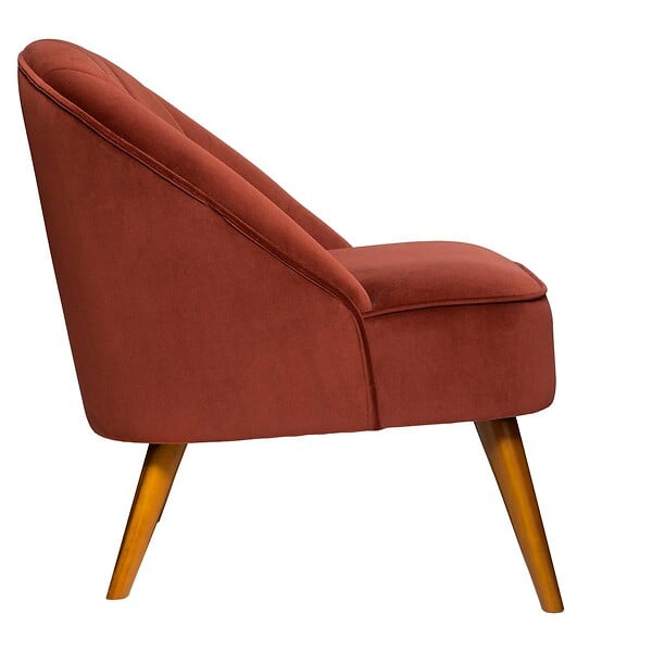 ATMOSPHERA - Fauteuil "Naova" velours rose terracotta - large