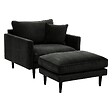 ATMOSPHERA - Fauteuil XL "Candice" velours vert kaki - vignette